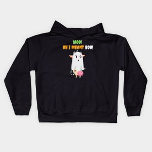 Moo! Oh I Meant Boo! - Funny Halloween Kids Hoodie